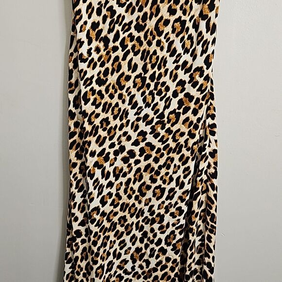 NWT Mango Leopard Print Long Slip Midi Dress Medium - Picture 4 of 16